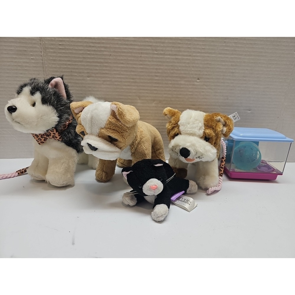 American Girl Doll Pets Lot – 3 Dogs, 1 Cat, 1 Hamster